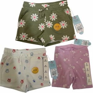 Cat & Jack Toddler Girl Shorts Bundle 2T Daisy Summer Bottoms 3pc